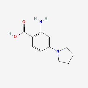 molecular formula C11H14N2O2 B13245662 2-Amino-4-(pyrrolidin-1-yl)benzoic acid 