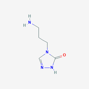 molecular formula C5H10N4O B13245676 4-(3-aminopropyl)-4,5-dihydro-1H-1,2,4-triazol-5-one 