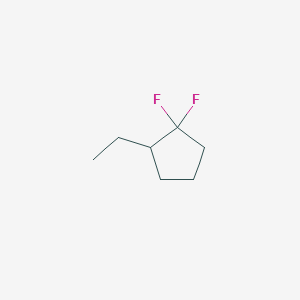 molecular formula C7H12F2 B13245685 2-Ethyl-1,1-difluorocyclopentane 