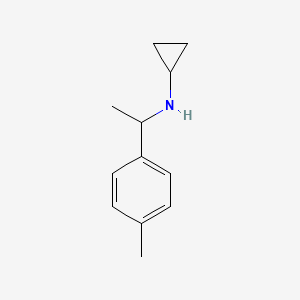 molecular formula C12H17N B13245700 N-[1-(4-Methylphenyl)ethyl]cyclopropanamine 