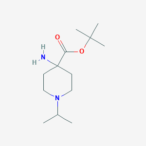 molecular formula C13H26N2O2 B13245715 tert-Butyl 4-amino-1-(propan-2-yl)piperidine-4-carboxylate 