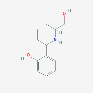 molecular formula C12H19NO2 B13245723 2-{1-[(1-Hydroxypropan-2-yl)amino]propyl}phenol 