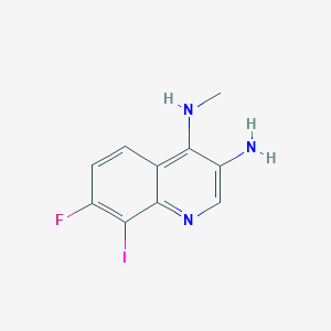 molecular formula C10H9FIN3 B13245740 7-Fluoro-8-iodo-N4-methylquinoline-3,4-diamine 