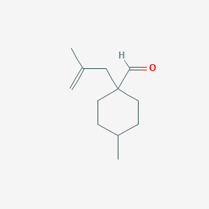molecular formula C12H20O B13245758 4-Methyl-1-(2-methylprop-2-en-1-yl)cyclohexane-1-carbaldehyde 