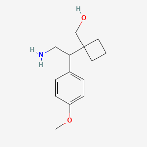 molecular formula C14H21NO2 B13245764 {1-[2-Amino-1-(4-methoxyphenyl)ethyl]cyclobutyl}methanol 
