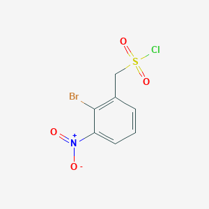 molecular formula C7H5BrClNO4S B13245776 (2-Bromo-3-nitrophenyl)methanesulfonyl chloride 