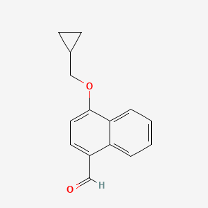 molecular formula C15H14O2 B1324578 4-(Cyclopropylmethoxy)-1-naphthaldehyde CAS No. 883528-10-7