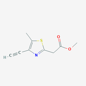 molecular formula C9H9NO2S B13245787 Methyl 2-(4-ethynyl-5-methyl-1,3-thiazol-2-yl)acetate 