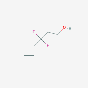 molecular formula C7H12F2O B13245799 3-Cyclobutyl-3,3-difluoropropan-1-ol 