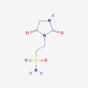 molecular formula C5H9N3O4S B13245831 2-(2,5-Dioxoimidazolidin-1-yl)ethane-1-sulfonamide 