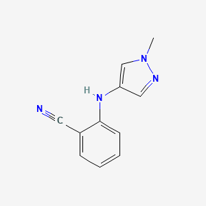 molecular formula C11H10N4 B13245837 2-[(1-Methyl-1H-pyrazol-4-YL)amino]benzonitrile 