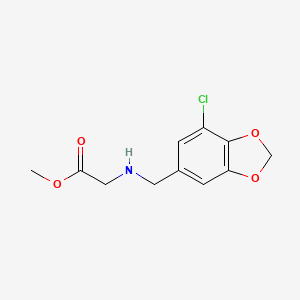 molecular formula C11H12ClNO4 B13245853 Methyl ((7-chlorobenzo[d][1,3]dioxol-5-yl)methyl)glycinate 