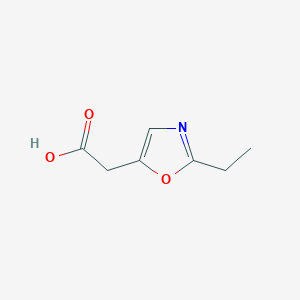 molecular formula C7H9NO3 B13245862 2-(2-Ethyl-1,3-oxazol-5-YL)acetic acid 