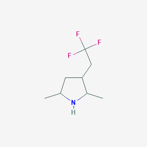 molecular formula C8H14F3N B13245890 2,5-Dimethyl-3-(2,2,2-trifluoroethyl)pyrrolidine 