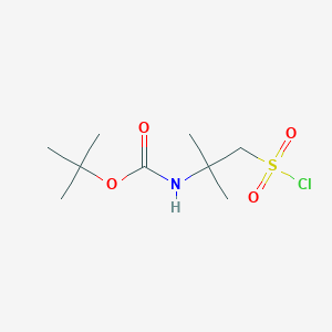 molecular formula C9H18ClNO4S B13245902 Tert-butyl 2-(chlorosulfonyl)-1,1-dimethylethylcarbamate 