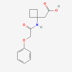 molecular formula C14H17NO4 B13245959 2-[1-(2-Phenoxyacetamido)cyclobutyl]acetic acid 