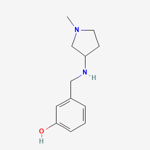 molecular formula C12H18N2O B13245967 3-{[(1-Methylpyrrolidin-3-yl)amino]methyl}phenol 