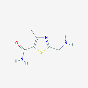 molecular formula C6H9N3OS B13245993 2-(Aminomethyl)-4-methyl-1,3-thiazole-5-carboxamide 