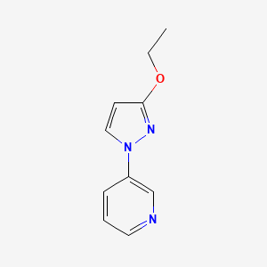 molecular formula C10H11N3O B13246009 3-(3-Ethoxy-1H-pyrazol-1-yl)pyridine 