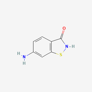 molecular formula C7H6N2OS B13246025 6-Amino-1,2-benzisothiazol-3(2H)-one CAS No. 148193-37-7