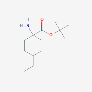 molecular formula C13H25NO2 B13246043 Tert-butyl 1-amino-4-ethylcyclohexane-1-carboxylate 