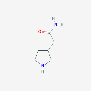 molecular formula C6H12N2O B13246049 2-(Pyrrolidin-3-yl)acetamide 