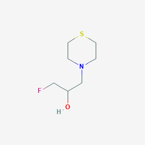 molecular formula C7H14FNOS B13246066 1-Fluoro-3-(thiomorpholin-4-yl)propan-2-ol 