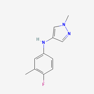 molecular formula C11H12FN3 B13246091 N-(4-Fluoro-3-methylphenyl)-1-methyl-1H-pyrazol-4-amine 