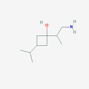 molecular formula C10H21NO B13246096 1-(1-Aminopropan-2-yl)-3-(propan-2-yl)cyclobutan-1-ol 
