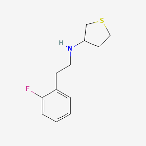 molecular formula C12H16FNS B13246111 N-[2-(2-fluorophenyl)ethyl]thiolan-3-amine 