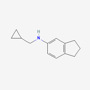 molecular formula C13H17N B13246124 N-(cyclopropylmethyl)-2,3-dihydro-1H-inden-5-amine 