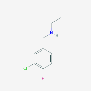 molecular formula C9H11ClFN B13246135 [(3-Chloro-4-fluorophenyl)methyl](ethyl)amine 