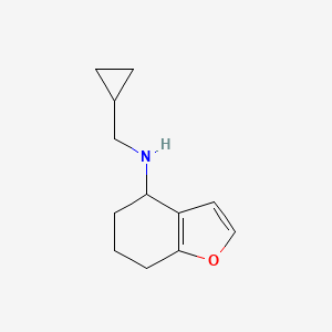 molecular formula C12H17NO B13246148 N-(cyclopropylmethyl)-4,5,6,7-tetrahydro-1-benzofuran-4-amine 