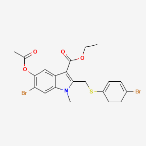 ethyl 5-acetoxy-6-bromo-2-((4-bromophenylthio)methyl)-1-methyl-1H-indole-3-carboxylate
