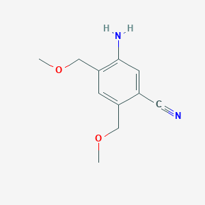 molecular formula C11H14N2O2 B13246211 5-Amino-2,4-bis(methoxymethyl)benzonitrile 
