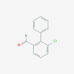 molecular formula C13H9ClO B13246226 3-Chloro-2-phenylbenzaldehyde 