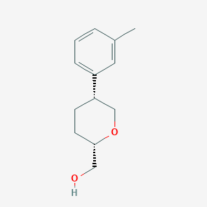 molecular formula C13H18O2 B13246242 [(2S,5R)-5-(3-Methylphenyl)oxan-2-yl]methanol 