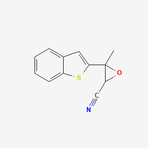molecular formula C12H9NOS B13246253 3-(1-Benzothiophen-2-yl)-3-methyloxirane-2-carbonitrile 