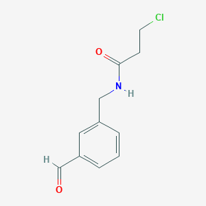 molecular formula C11H12ClNO2 B13246288 3-Chloro-N-[(3-formylphenyl)methyl]propanamide 