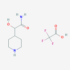 molecular formula C9H15F3N2O4 B13246293 2-Hydroxy-2-(piperidin-4-yl)acetamide,trifluoroaceticacid 