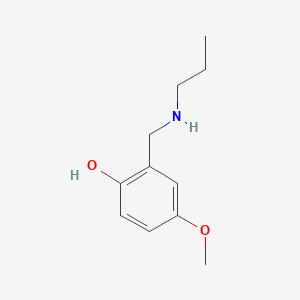 molecular formula C11H17NO2 B13246295 4-Methoxy-2-[(propylamino)methyl]phenol 