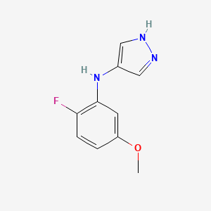 molecular formula C10H10FN3O B13246311 N-(2-Fluoro-5-methoxyphenyl)-1H-pyrazol-4-amine 