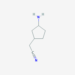 molecular formula C7H12N2 B13246313 2-(3-Aminocyclopentyl)acetonitrile 