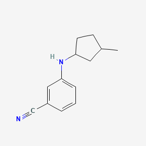 molecular formula C13H16N2 B13246314 3-[(3-Methylcyclopentyl)amino]benzonitrile 