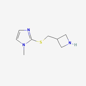 molecular formula C8H13N3S B13246317 2-{[(azetidin-3-yl)methyl]sulfanyl}-1-methyl-1H-imidazole 