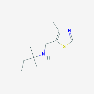 molecular formula C10H18N2S B13246320 [(4-Methyl-1,3-thiazol-5-yl)methyl](2-methylbutan-2-yl)amine 