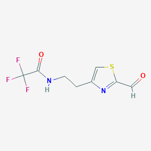 molecular formula C8H7F3N2O2S B13246327 2,2,2-Trifluoro-N-[2-(2-formyl-1,3-thiazol-4-yl)ethyl]acetamide 