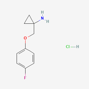 molecular formula C10H13ClFNO B1324647 1-[(4-Fluorophenoxy)methyl]cyclopropylamine, chloride CAS No. 1134672-71-1