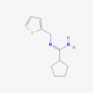 molecular formula C11H16N2S B13246484 N-(thiophen-2-ylmethyl)cyclopentanecarboximidamide 