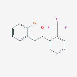 molecular formula C15H10BrF3O B1324650 2-(2-Bromophenyl)-2'-trifluoromethylacetophenone CAS No. 898784-16-2